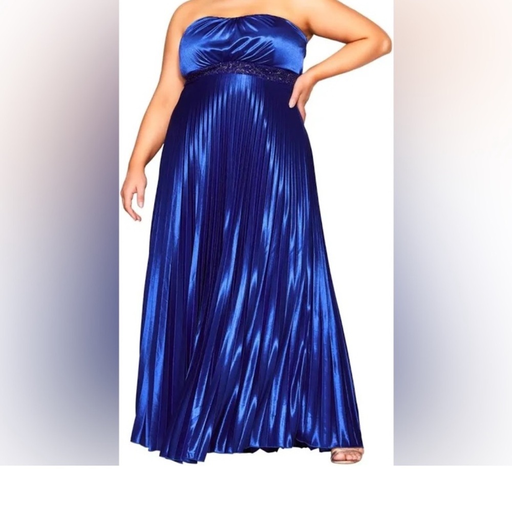 City Chic Strapless Blue Dress